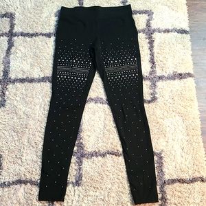Black/Silver Bejeweled Express Leggings Size Small